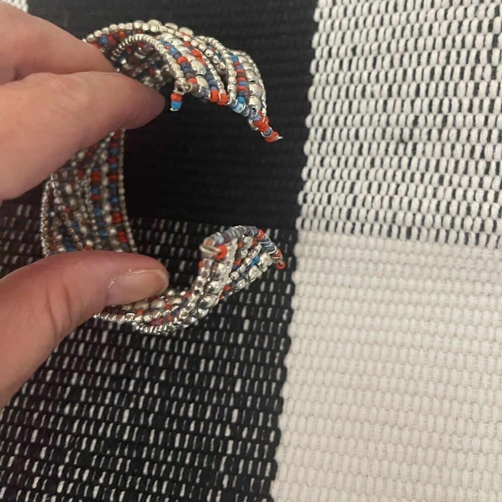 Beaded Cuff Bracelet Handmade - Picture 4 of 6